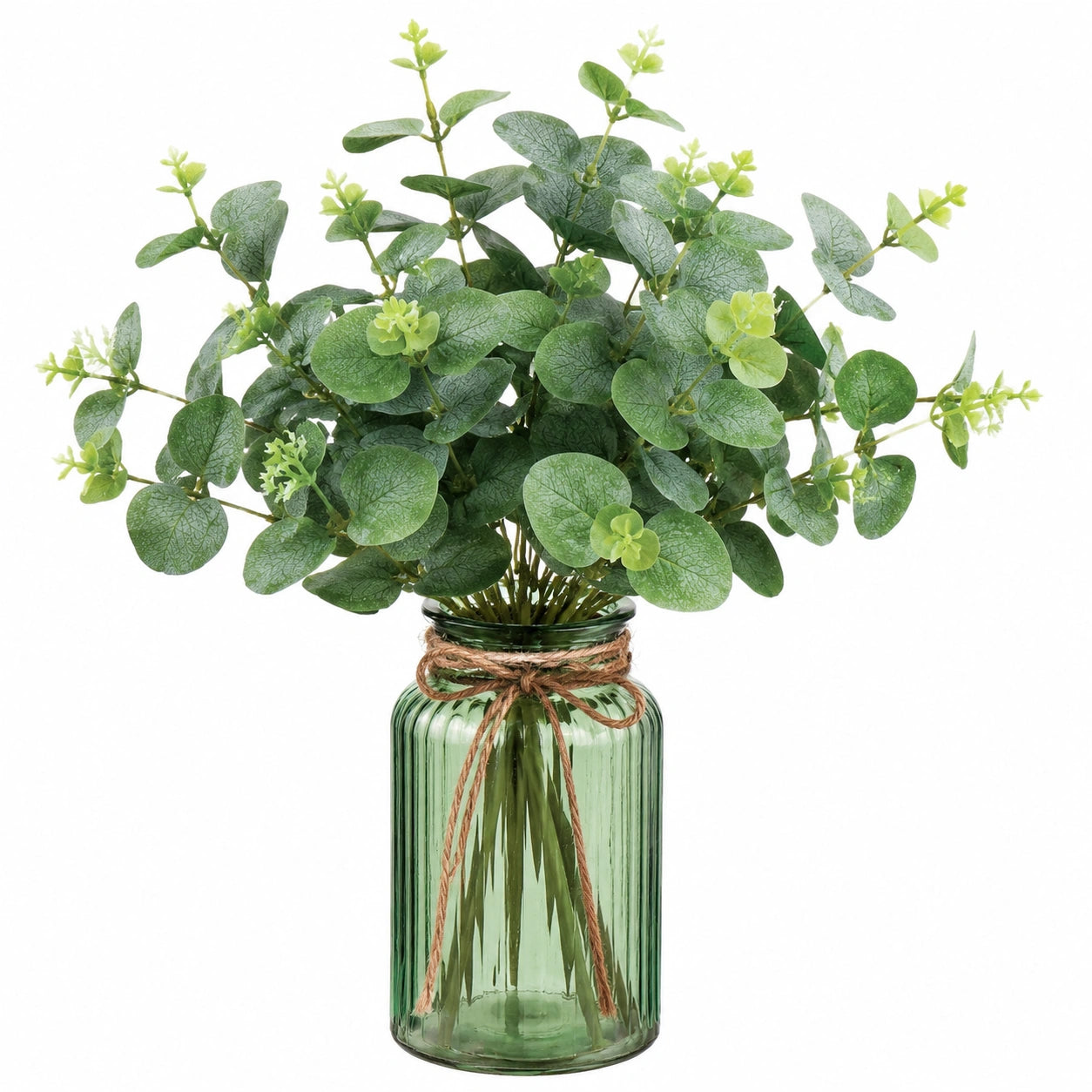 Plante Verte Artificielle d'Eucalyptus avec Vase en Verre