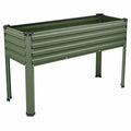 Jardinière surélevée en métal vert 100x40x80 cm