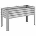 Jardinière surélevée en métal gris 120 x 60 x 80 cm