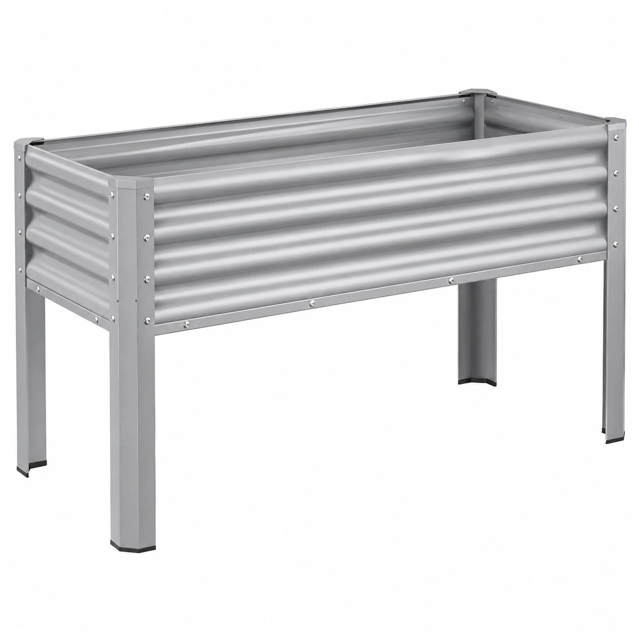 Jardinière surélevée en métal gris 120 x 60 x 80 cm