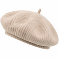 Béret tricoté doux beige