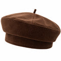 Béret côtelé en velours marron