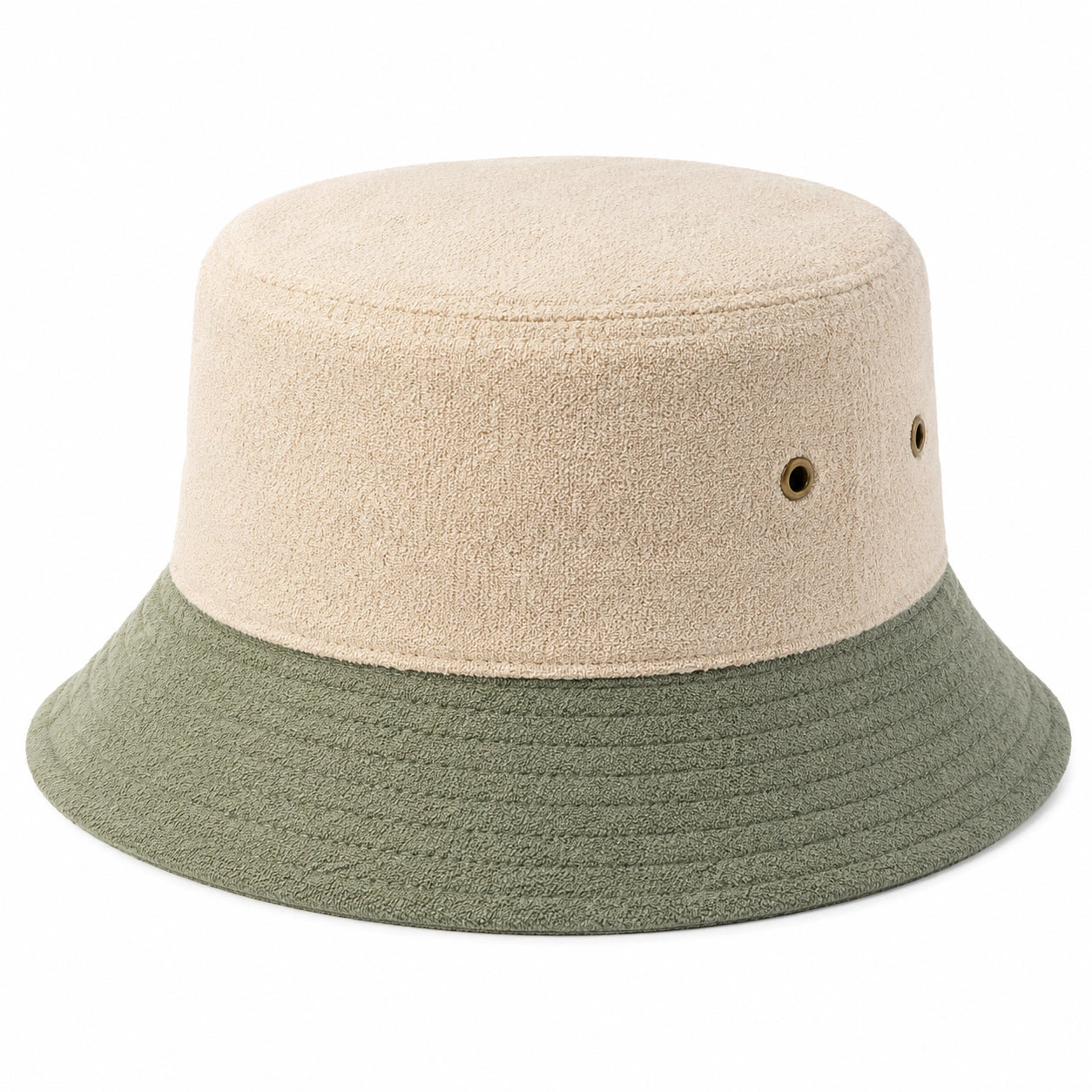 Chapeau Bob Bicolore Beige et Kaki