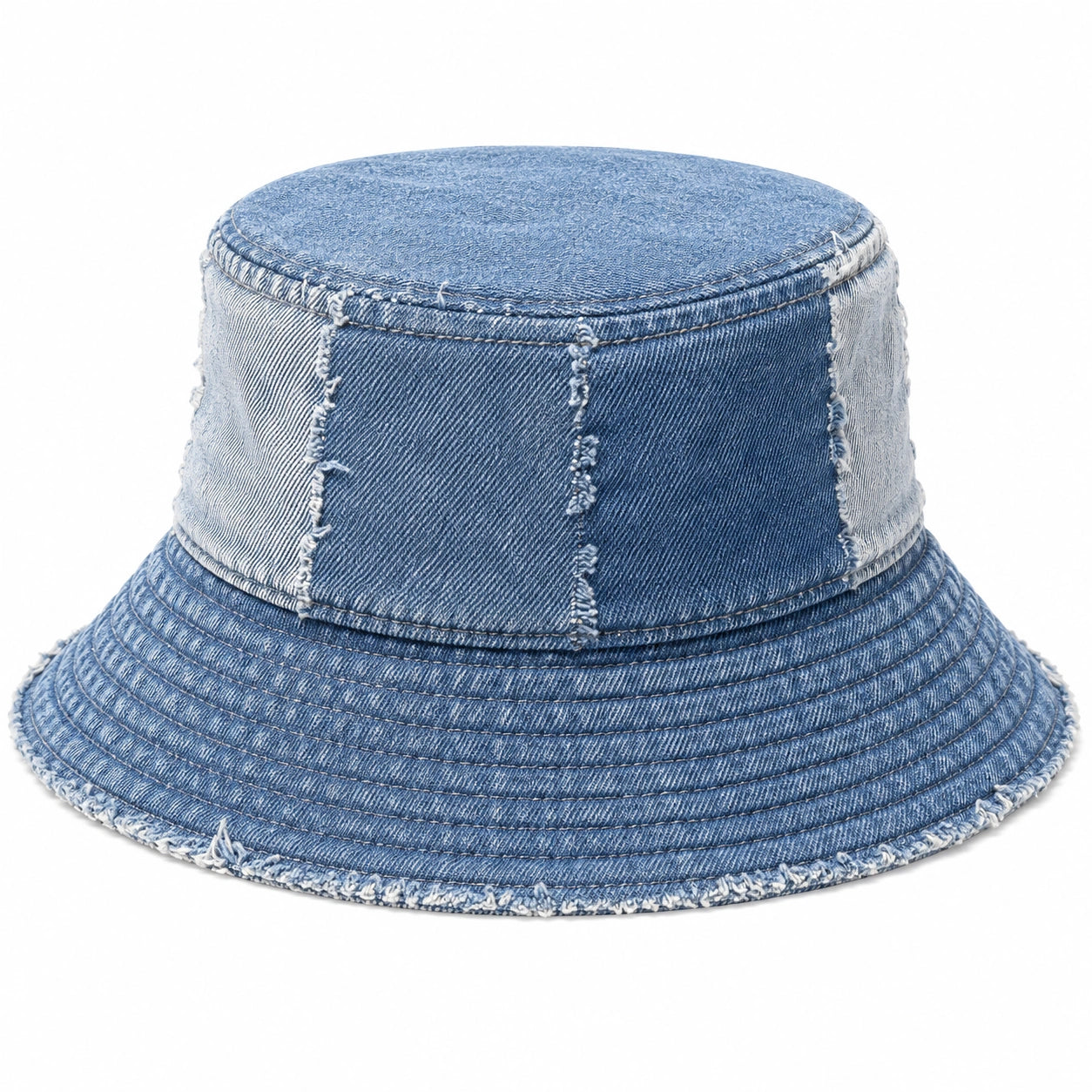 Chapeau Bob en Denim Patchwork Bleu