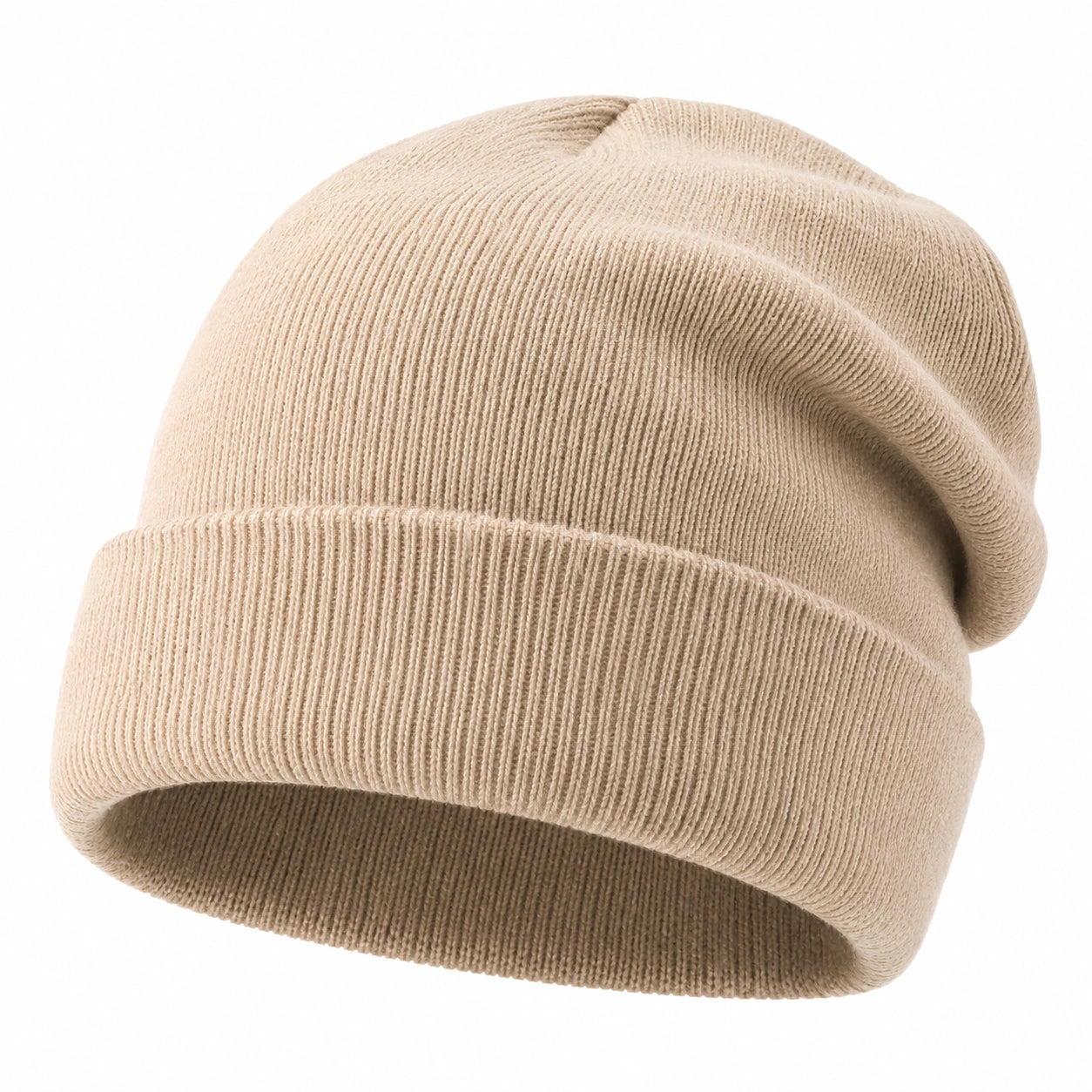 Bonnet en tricot beige pour adulte