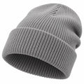 Bonnet en maille côtelée gris unisexe