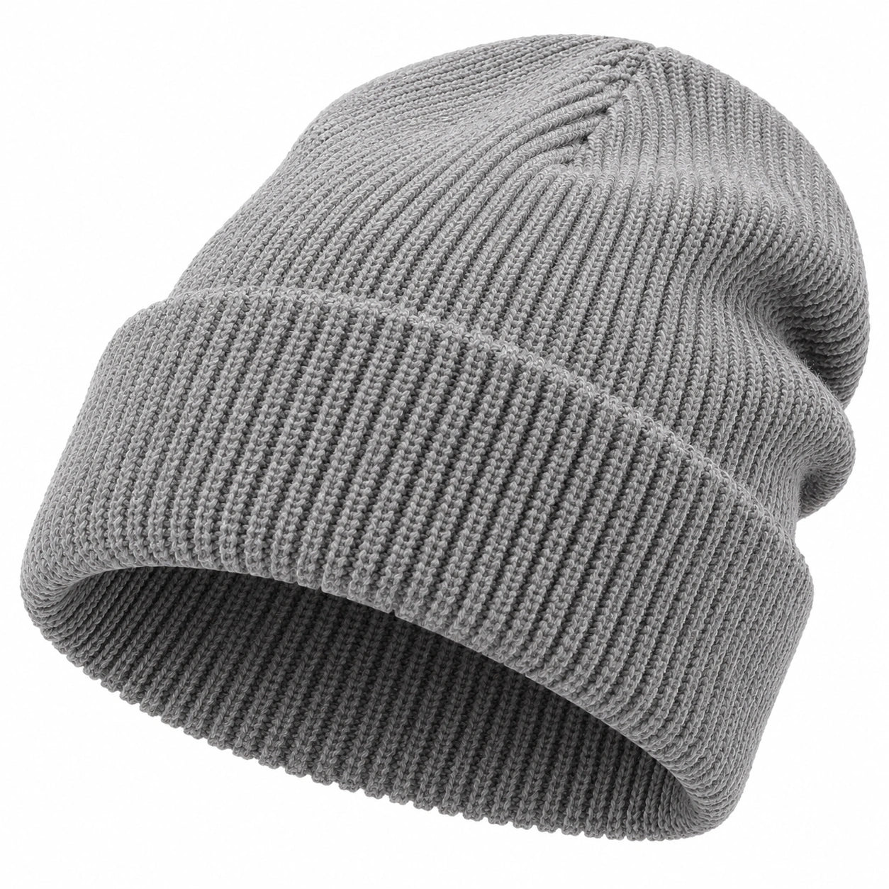 Bonnet en maille côtelée gris unisexe
