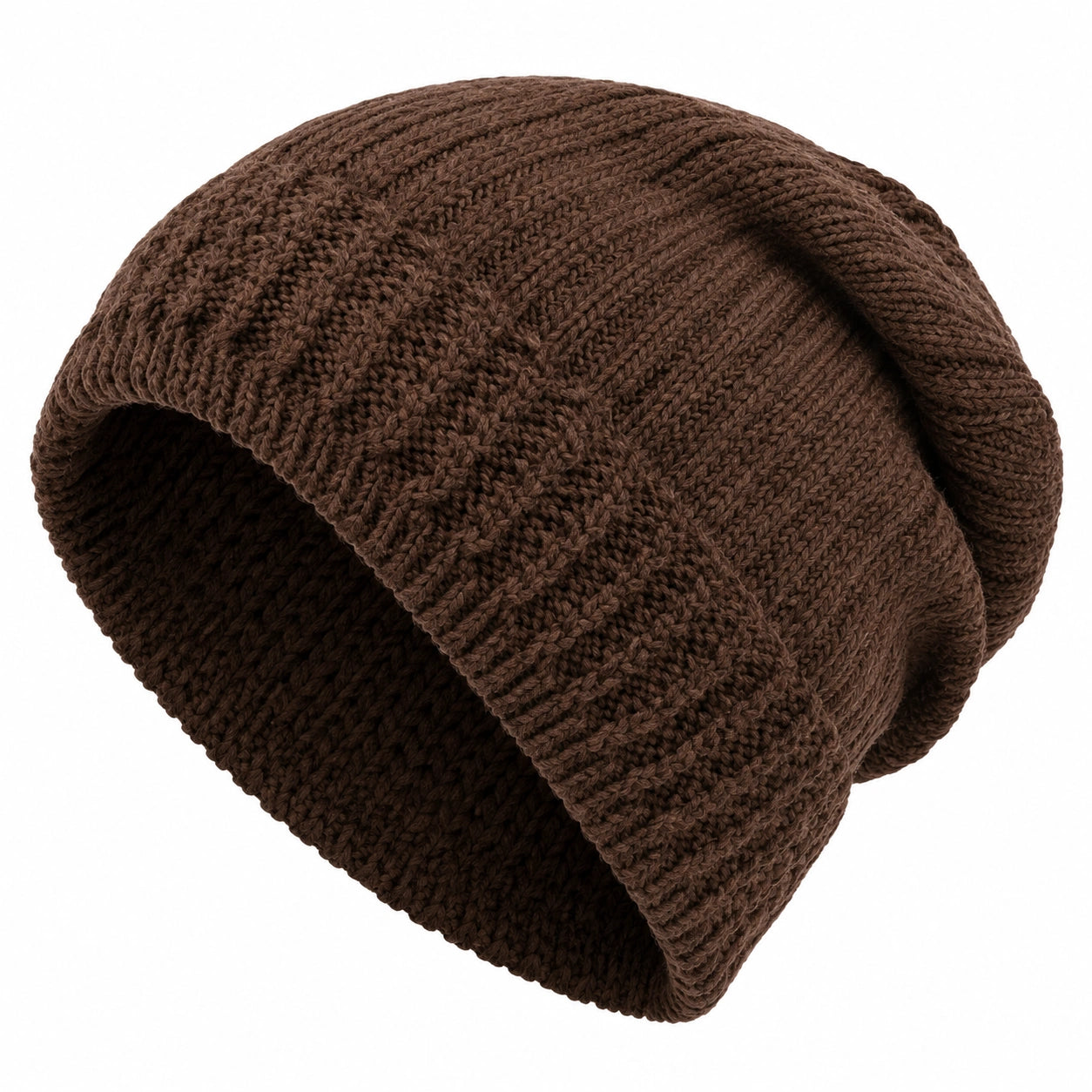 Bonnet en maille marron unisexe