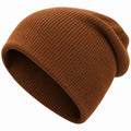 Bonnet en Maille Côtelée Marron