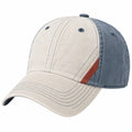 Casquette de baseball beige et bleu avec sangle ajustable