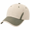 Casquette de baseball bicolore réglable kaki et beige