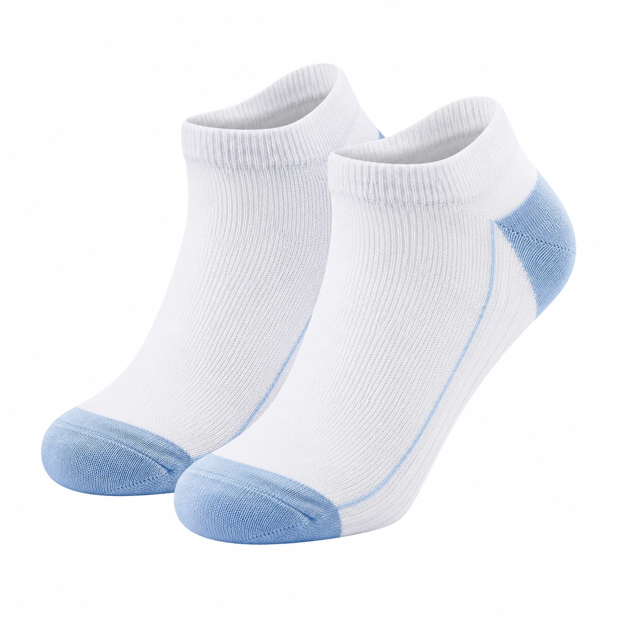 Chaussettes courtes blanches et bleues unisexes