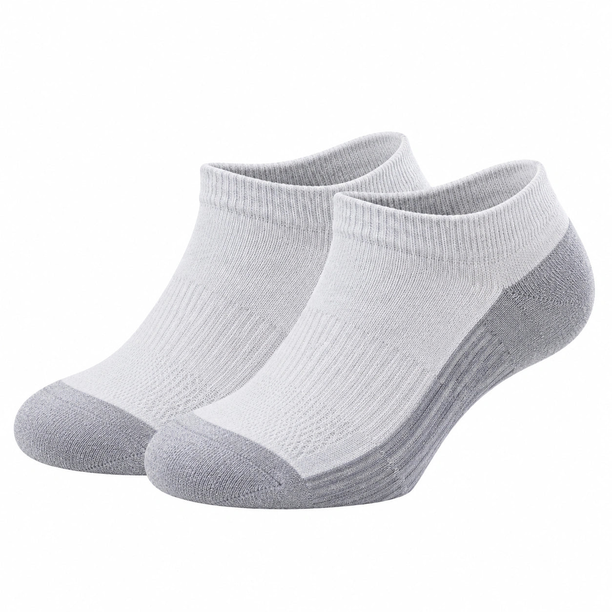Chaussettes Basses Unisexes Gris et Blanc Taille 36-42