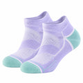 Chaussettes courtes respirantes violettes et vertes pour sportifs