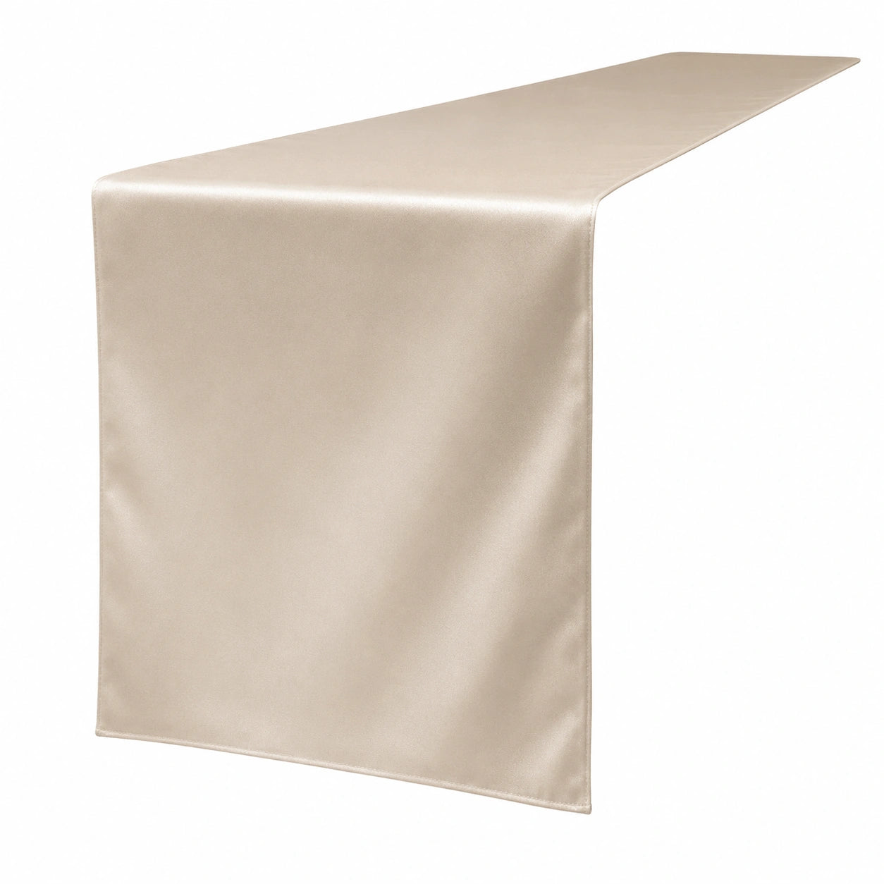 Chemin de Table Élégant en Satin Beige 275x28 cm