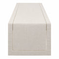 Chemin de table beige avec bordure ajourée