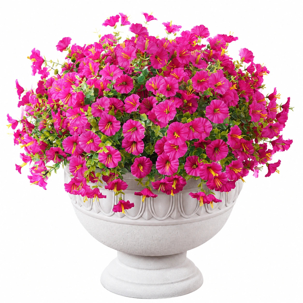 Arrangement de Pétunias Artificiels en Pot Rose